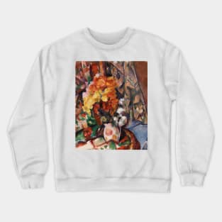 The Flowered Vase by Paul Cezanne Crewneck Sweatshirt